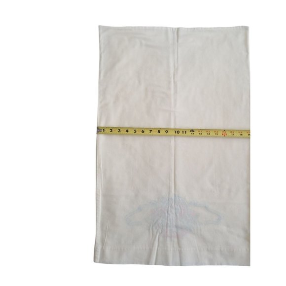 Vintage Floral Basket With Ribbon Hand Embroidered Standard Pillowcase - Picture 8 of 8